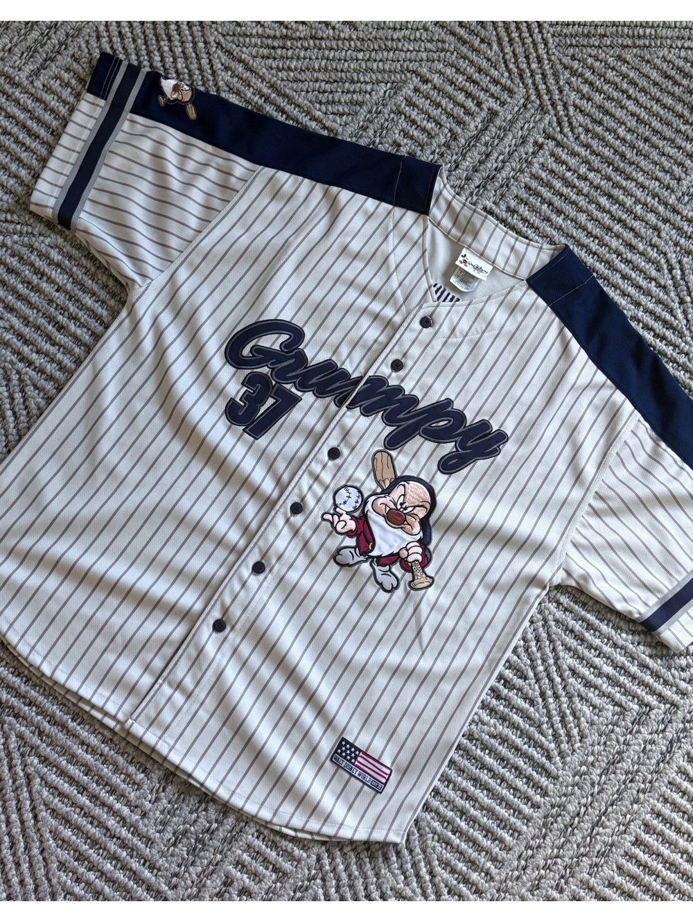 Vintage Disney Grumpy 37 Baseball Jersey Shirt size L